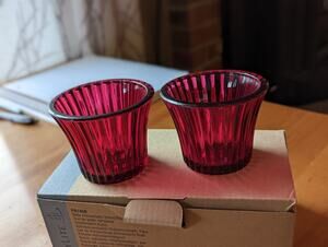 PartyLite Ruby Anniversary Votive Holder Pair Retired P91408